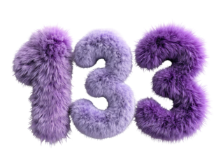 Fluffy purple numbers 133