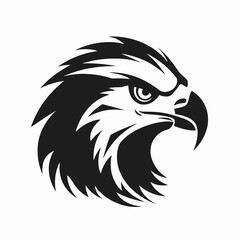 Obraz premium Bold, graphical eagle portrait in a striking black silhouette
