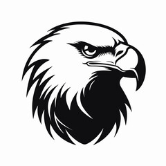 Obraz premium Striking eagle head, showing power and determination in a monochrome vector silhouette