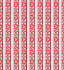 Fabric pixel abstract geometric pattern Thai pixel style design for clothing, fabric, background, wallpaper, wrapping, batik. Knitwear, Embroidery style. Aztec geometric art ornament print.