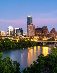 Fototapeta premium Austin Skyline Dusk River View