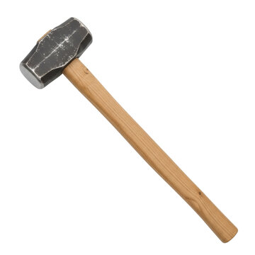Heavy duty sledge hammer tool isolated on transparent background