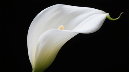 White Calla Lily Against Black Background