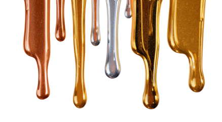 Metallic drips of various shades