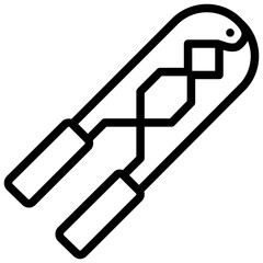Nut Cracker icon, Black And White Outline Icon Vector.