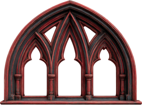 Ornate gothic-style arched window