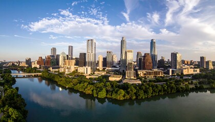 Fototapeta premium Austin, TX Skyline Aerial View