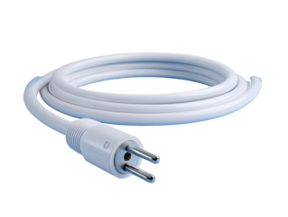 White coiled electrical cord