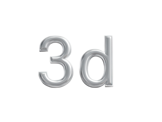 Silver 3D text on black background