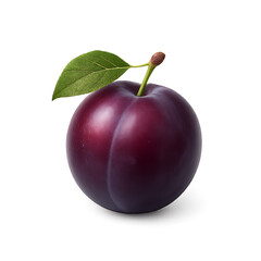 plum with leaf