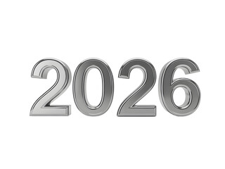 2026 metallic chrome material design on transparent.