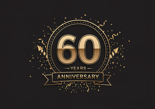 Celebrate a shimmering golden 60th anniversary with elegant confetti and festive party decorations