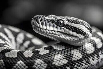 Obraz premium black and white rattlesnake