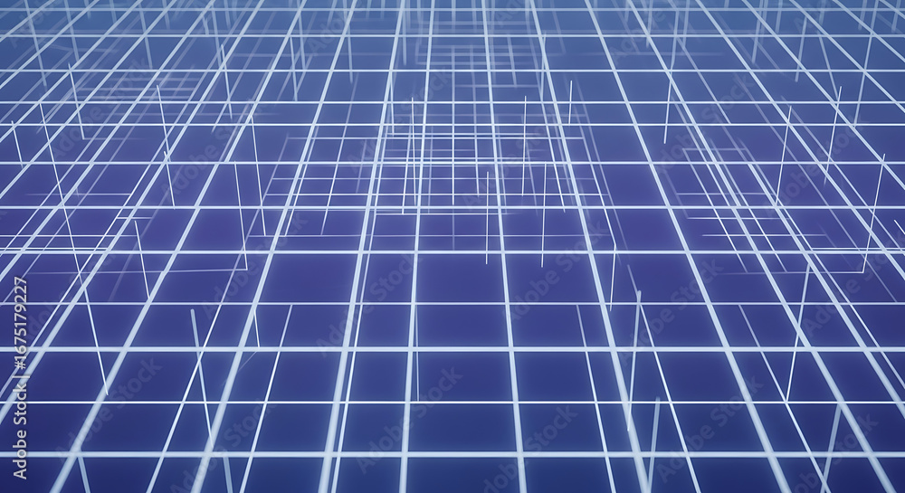 Aufkleber abstract blue background with white grid lines creating a futuristic and technological aesthetic des