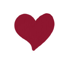 red heart on white background