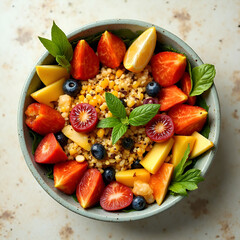 Healthy food bowl colorful arrangement