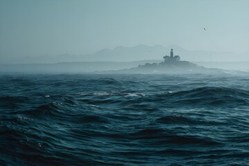 Serene Cerulean Coastal Plain with Gentle Swells, Breathtaking Natural Landscape, Perfect for Scenic Decor.