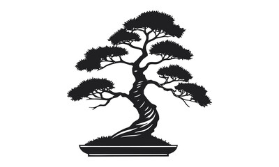 Black tree silhouettes collection. Single tree vectors. Tree in silhouette. Various tree vectors. Forest and nature concept. Collection of different tree symbols.