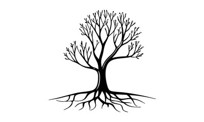 Black tree silhouettes collection. Single tree vectors. Tree in silhouette. Various tree vectors. Forest and nature concept. Collection of different tree symbols.