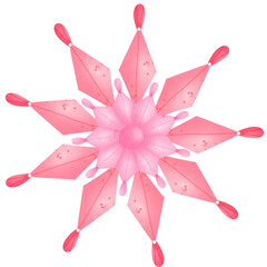 Snowflake pattern hand drawn in bright colors transparency illustration 