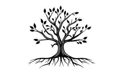 Black tree silhouettes collection. Single tree vectors. Tree in silhouette. Various tree vectors. Forest and nature concept. Collection of different tree symbols.