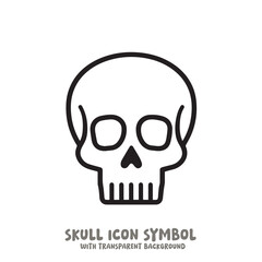 Skull and Bone Icon Symbol Vector Illustration in Black and White