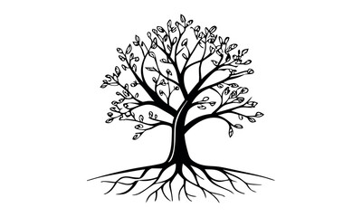 Black tree silhouettes collection. Single tree vectors. Tree in silhouette. Various tree vectors. Forest and nature concept. Collection of different tree symbols.