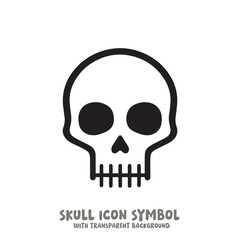 Skull and Bone Icon Symbol Vector Illustration in Black and White