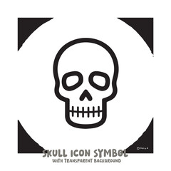 Skull and Bone Icon Symbol Vector Illustration in Black and White