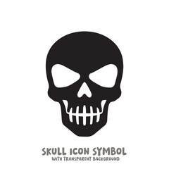 Skull and Bone Icon Symbol Vector Illustration in Black and White