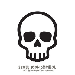 Skull and Bone Icon Symbol Vector Illustration in Black and White