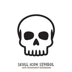 Skull and Bone Icon Symbol Vector Illustration in Black and White
