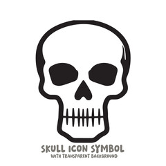 Skull and Bone Icon Symbol Vector Illustration in Black and White