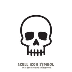 Skull and Bone Icon Symbol Vector Illustration in Black and White