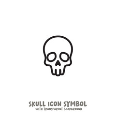 Skull and Bone Icon Symbol Vector Illustration in Black and White