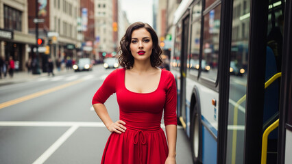 Young woman walking on the street