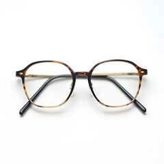 Stylish eyeglasses clean white background
