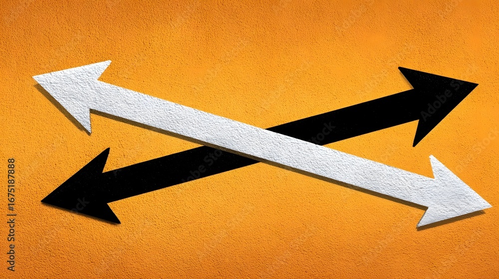 Poster contrasting arrows pointing in different directions