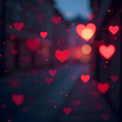 red hearts background