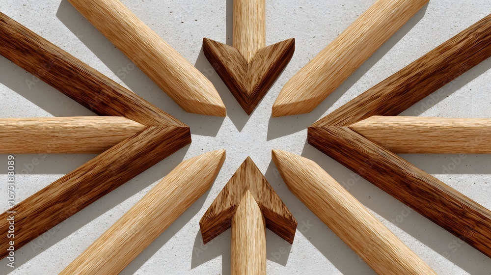 Aufkleber intricate wooden pattern with intersecting lines and angles
