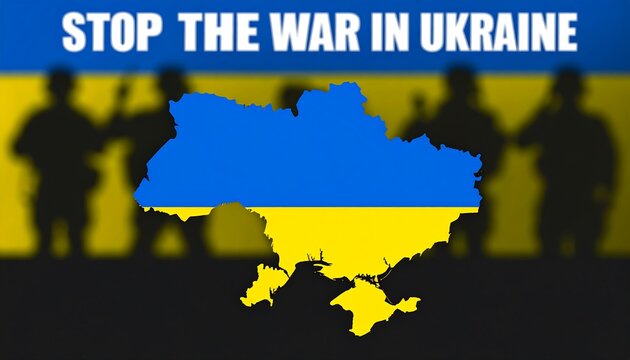 Ukraine War Protest, silhouettes of soldiers