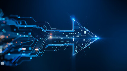 Abstract blue technology circuit board design background