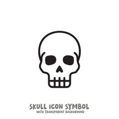 Skull Icon Symbol Vector Illustration in Black and White