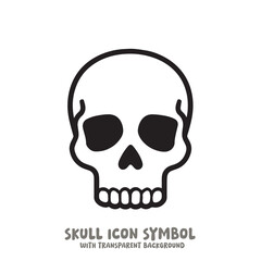 Skull Icon Symbol Vector Illustration in Black and White