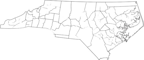 Obraz premium Clean Vector Outline of North Carolina State Map.