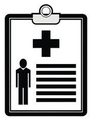 Obraz premium Medical record on clipboard illustration for healthcare and doctor appointments showing patient and personal health information with healthcare symbol