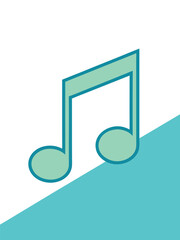 Pastel Music Note Illustration on Diagonal Background Simple Design Element for Creative Projects