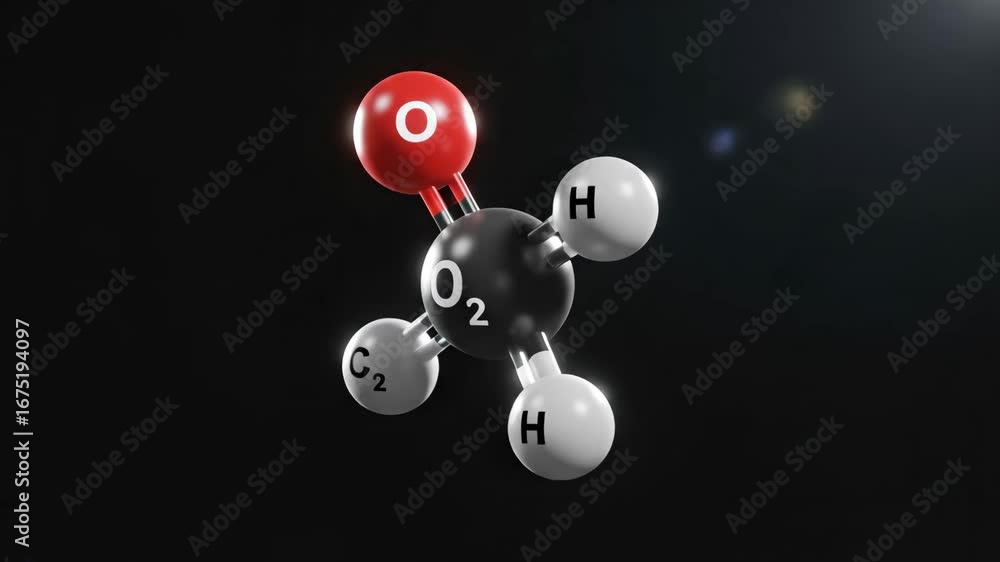 Aufkleber 3d model of a molecular structure - a detailed 3d video of a molecule showcases its atomic structure