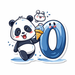 panda, bear, animal, cartoon, illustration, vector, 