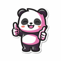 panda, animal, cartoon, bear, vector, illustration, 